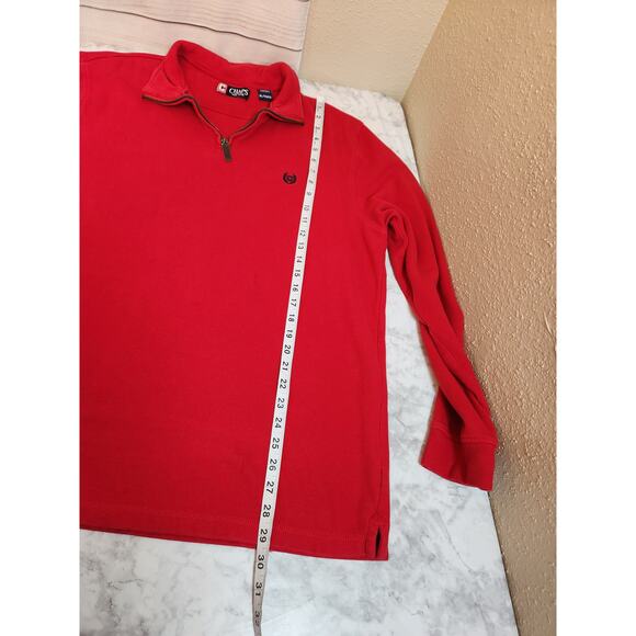 Chaps Men's Red Cotton Solid 1/4 Zip Long Sleeve Pullover Sweatshirt Size XL - Picture 5 of 6